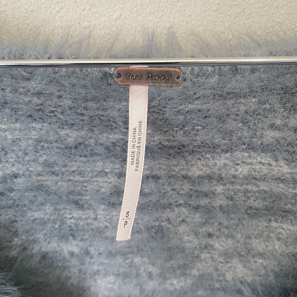 Free People Womens S Serendipity Sweater Grey Blue Boho Eyelash Soft Cozy - Picture 3 of 12